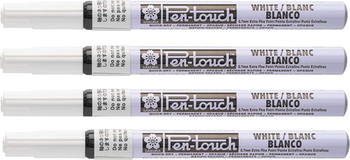 Sakura Pen-Touch Paint Marker 0.7 mm Extra fine metallic Gold color, Pack  of 4